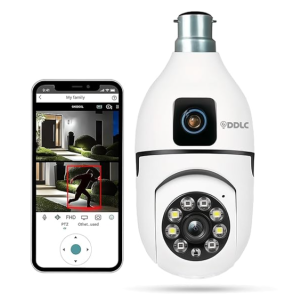 4MP/8MP Dual Lens WiFi CCTV Camera for Home | 360° Pan Tilt | Night Vision | Motion Detection | Two Way Audio | Wireless Security Camera with Mobile App V380 Pro (Dual Lens Light Camera)