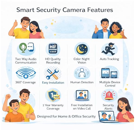Guard Well 4+4MP WiFi Smart PTZ CCTV Camera for Home Outdoo (Dual Lens ptz03) - Image 2